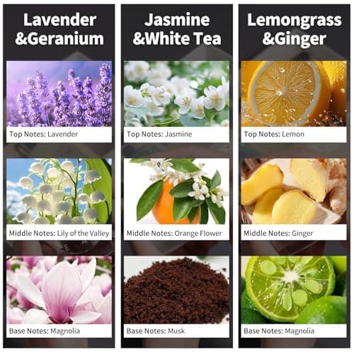 3 Pack Fragrance Reed Diffuser, 50ML Lavender Jasmine Lemongrass - Thumbnail 2