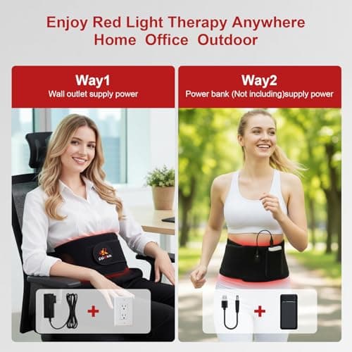 Red Light Therapy for Body,150 LEDs Infrared Light Therapy Wrap Belt for Waist,Upgraded 3 in 1 Led Beads,660nm Red Light &850nm Near Infrared Light Device for Back with Timer - Thumbnail 6