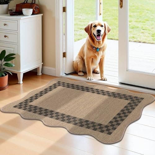 U'Artlines 2'x3' Indoor Door Mat, Entryway Rug, Non Slip Woven Washable Area Rugs, Kitchen Mats for Floor, Front Entrance Doormat for Kitchen Hall Porch Bathroom Bedroom Patio Decor (Checked) - Image 1