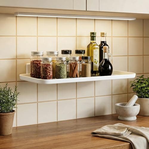 ACEXINYAN Wall Mounted Floating Shelf, Self Adhesive Shelf, No Drill Adhesive Wall Shelf, Floating Shelves Damage-Free Expand Walls Space for Living Room Kitchen Bathroom (2, White) - Thumbnail 5