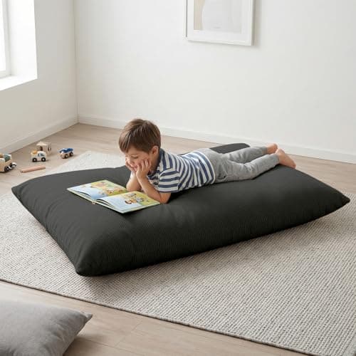 POWERFUEL 3 in 1 Kids Bean Bag Chair Couch, Convertible Chair Folds from Bean Bag to Lounger, Child Floor Sofa for Gaming, Reading, Floor Mattress with High-Density Foam Filling - Image 1