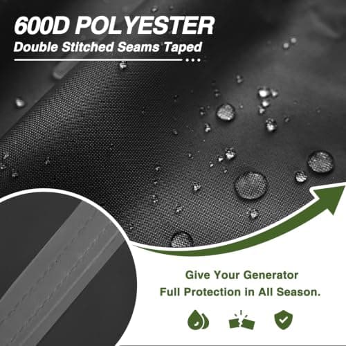 Porch Shield Generator Covers Running - Heavy Duty Waterproof Generator Rain Tent Shelter for 3500-12000 Watt, Black - Thumbnail 4