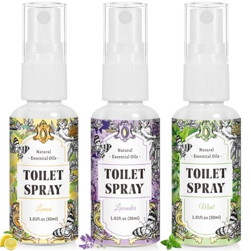 STRN Toilet Spray, 3-Pack Lemon, Mint & Lavender Natural Scent, Portable Instant Odor Deodorizer for Home, Bedroom, Travel Size - Image 1