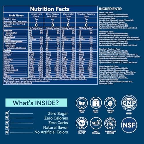 Aibiodi Electrolytes Powder Packets - Sugar Free & Zero Calorie Liquid Daily IV Drink Mix - Instant Hydration & Energy Supplement with 6 Electrolytes and 5 Vitamins, Keto Friendly & Vegan - 12 Sticks - Thumbnail 3