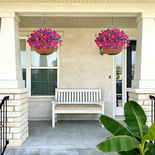 ADXORA 12 Bundles Morning Glory Artificial Flowers for Outdoor Decoration UV Resistant Fake Plastic Plants Artificial Greenery for Indoor Outdoor Garden Patio Window Box Home Decor - Thumbnail 5