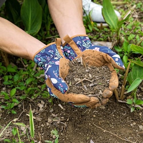 Pleneal Gardening Gloves for Women - Leather Garden Gloves Thorn Proof, Outdoor Protective Working Gloves - Thumbnail 2