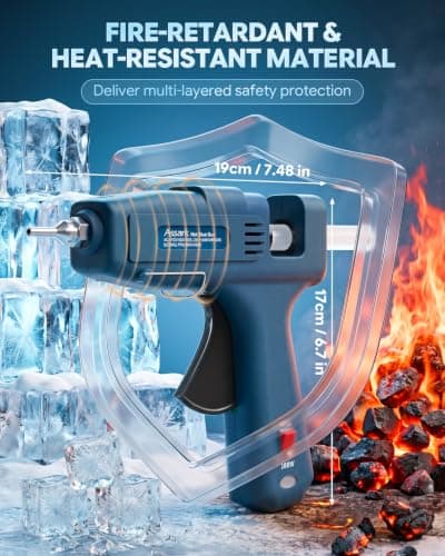 Dual Power 60/100W Hot Glue Gun, Fireproof Anti-Drip Fast Preheating Heavy Duty Industrial Glue Gun with 15 Glue Sticks, Adjustable Power for DIY Craft, Home Repair, Wood, Gift Wrapping - Thumbnail 4