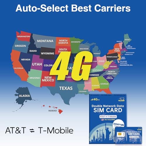 Prepaid 5G/4G LTE Data SIM Card Support AT&T, T-Mobile Network, USA Data Only SIM Card for Unlocked Security Cameras/Smart Phone/Tablet/Mobile WiFi Hotspot/Smart Watch, No Contract - Thumbnail 2