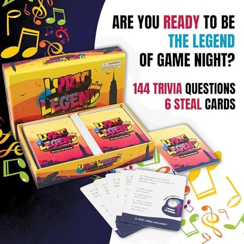 Lyric Legend 90s Hip-Hop and Rap Music Trivia Game Collection – Expandable Multi-Deck Finish The Lyrics Party Game Set for Game Night, Families & Groups - 3 Games in One Box! - Thumbnail 3