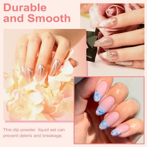 Lavender Violets Dip Powder Liquid Set with Nail Primer, Activator, Base and Top Coat Long Lasting for Dip Powder Nail Kit J781 - Thumbnail 3