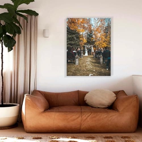 Sunook Custom Canvas Prints Personalized Photo Wall Art Decor, 12-Color HD 300 DPI Printing, Solid Pine Wood Frame, Waterproof Canvas, Ready to Hang Gift for Wedding Family Pet Memorial 16 * 20inch - Thumbnail 5