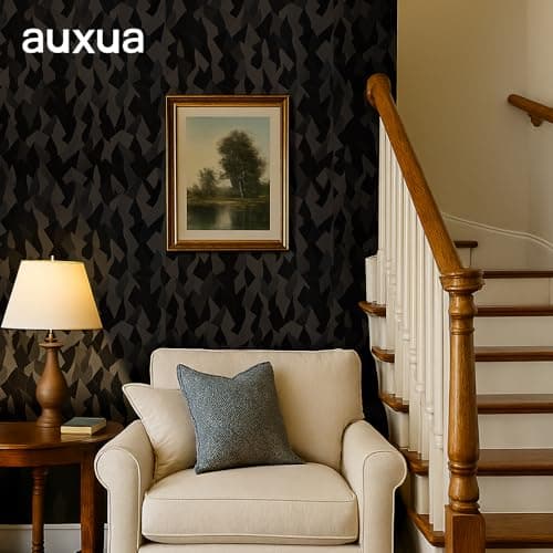 Black Faux 3D Fold‑Shadow Wallpaper for Gaming Rooms & Modern Spaces – 17" x 590" Matte Geometric Texture Wall Paper with Futuristic Light‑Play, Peel & Stick, Renter‑Friendly - Thumbnail 3