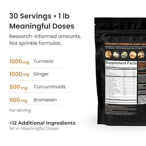 Turmeric Curcumin Supplement Powder with Black Pepper & Ginger – Inflammation Support for Joint Comfort & Mobility – 16-in-1 Natural High Potency Superblend – 1 lb - Thumbnail 4