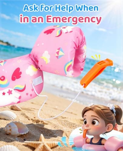HeySplash Swim Vest for Kids, Toddler Pool Floaties Fit 22-55 Lbs, Swimming Vest with Adjustable Strap, Swim Jacket Water Wings Arm Floats, Puddle Sea Beach Boat Jumper Boys Girls, Pink Unicorn - Thumbnail 6