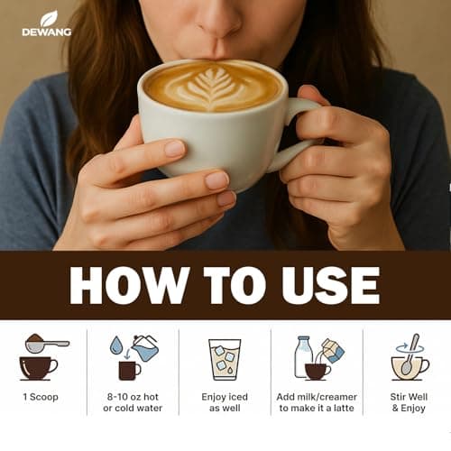 Mushroom Coffee 6 Mushroom Instant Blend with Lion’s Mane, Cordyceps, Reishi, King Trumpet, Shiitake & Turkey Tail – Supports Energy, Focus, Mood & Immune System – 30 Servings - Thumbnail 6