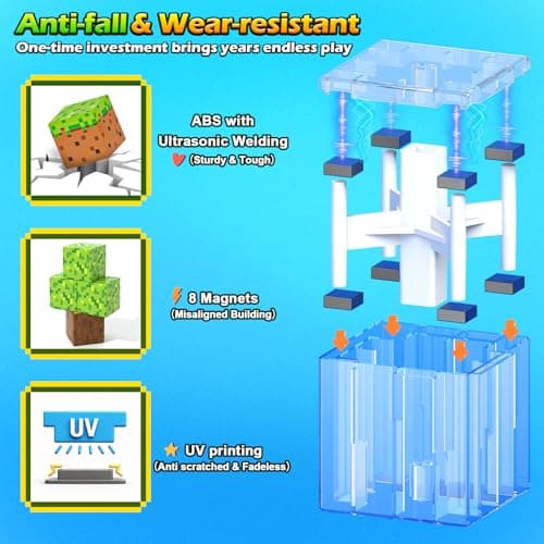 Norline Magnetic Blocks - 100PCS Build Mine Magworld Forest Cottage Set, Kids Building Toys for Boys Girls Age 3-5 4-8 5-7, Construction Craft Sensory Toys Birthday Gifts for 3+ Years Old - Thumbnail 3