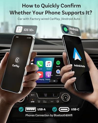 OTTOCAST Mini Nova Wireless CarPlay & Android Auto USB-C Adapter, 2-in-1 Adapter for iPhone iOS 10+ & Android 11+, Auto-Reconnect for 800+ Wired CarPlay Vehicles Models (2016+) - Thumbnail 2