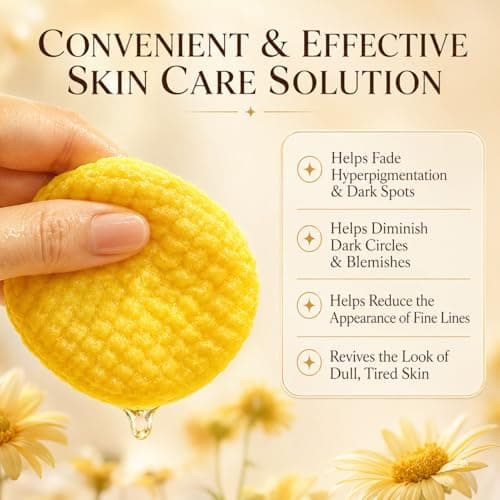Turmeric Kojic Acid Cleansing Pads For Face, 60 Pcs Kojic Acid And Turmeric Cleansing Pads For Exfoliation, Turmeric Pads For Face Cleansing - Thumbnail 6