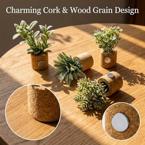 4Pcs Plant Fridge Magnets,Mini Vase Magnets for Fridge with Fake Plants,Cute Refrigerator Magnets for Kitchen Home Decoration,Gifts for Women and Men Dad Grandpa - Thumbnail 5