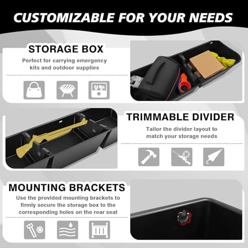 VaultsOnWheels Under Seat Storage Box Fit for Ford F150 2015-2026 SuperCrew/Crew Cab & F250 F350 F450 2017-2026 SuperDuty Accessories, Console Organizer Truck Tool Box Detachable Underseat Organizer - Thumbnail 5