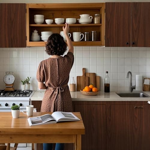 Abyssaly Dark Brown Walnut Wood Grain Contact Paper - Waterproof Wooden Wallpaper Peel and Stick for Furniture - Wood Vinyl Wrap Roll for Cabinets Countertops and Table 15.7" X 393.7" - Thumbnail 3