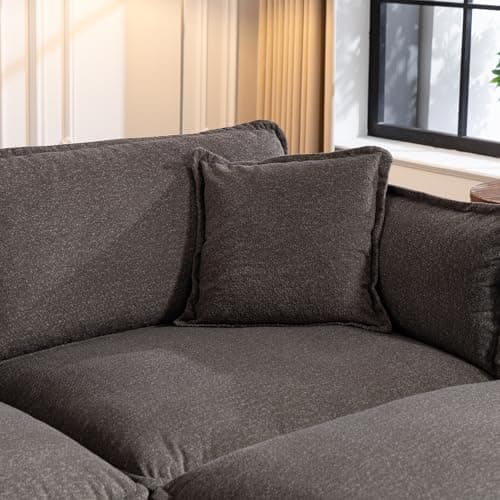 Fachmaih Sectional Cloud Couch 114" Modular Sofa with Ottoman Deep Seat Couches Modern Cloud Couch with Pillow for Living Room, Bedroom and Apartment - Thumbnail 4