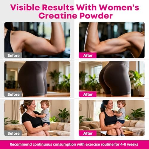 Women‘s Creatine Powder Travel Packets: Creatine Monohydrate Collagen Packs for Pre Workout Muscle Growth & Recovery Skin Elasticity Energy Metabolism with Inositol Beet Root Raspberry Flavor 30 Packs - Thumbnail 5