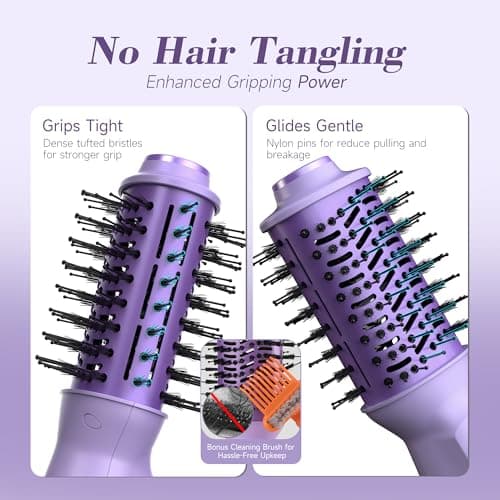 PRITECH Auto Dual Voltage Hair Dryer Brush for Travel,Ionic Hair Styler - Thumbnail 5