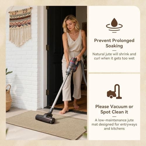 Jute Front Door Mat Indoor Entrance Indoor Door Mat Rugs for Entryway Entry Entrance Mats Inside Doormat Welcome Mats Boho 17"x42" - Thumbnail 5