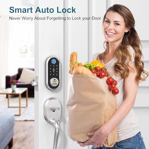 Smart Lock Deadbolt - Bluetooth Keyless Entry Door Lock for Front Door, Fingerprint Electronic Keypad Door Lock with App Control & Remote eKey Sharing, Easy Installation for Home, Silver - Thumbnail 3