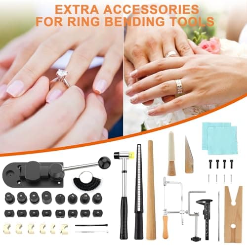 GAXPAK Ring Bender Tool Ring Bending Tool, Spoon Rings Maker Machine Jewelry Making Kit with Nylon Dies, Complete Rings Bending Tool Set Measuring Kit Making - Thumbnail 6