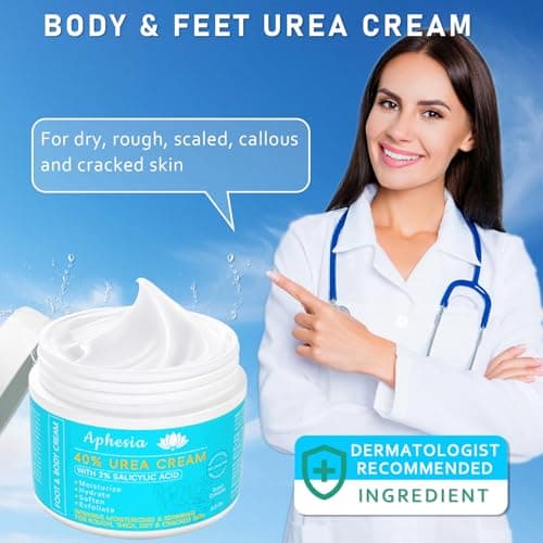 Urea 40% Foot Cream Maximum Strength - with Vitamin E & 2% Salicylic Acid - Deep Moisturizing for Winter Cracked Heels - Softens & Long Moisture for Rough Dead Skin on Hands, Feet, Elbows - Rich - Thumbnail 6