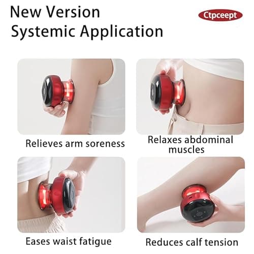Ctpceept Smart Breathing Cupping Massager, 5-in-1 Electric Cupping Device with Intelligent Pressure Control, Red Light & Heat for Muscle Pain Relief - Portable Kit for Home Gym 1 Pack - Thumbnail 5
