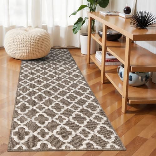 U'Artlines Runner Rug for Hallway 2×6feet Non Slip Kitchen Floor Carpet Runners Brown Geometric Pattern Machine Washable Area Rug for Entryway Bathroom - Thumbnail 2