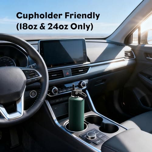 POWCAN 18 oz Water Bottle Insulated: Leakproof Lid with Straw, Lightweight, Flex Cap, BPA-Free, Stainless Steel Water Bottle for Office, Trekking, Commute, Worker, Walking, Cycling (Fir Green) - Thumbnail 5