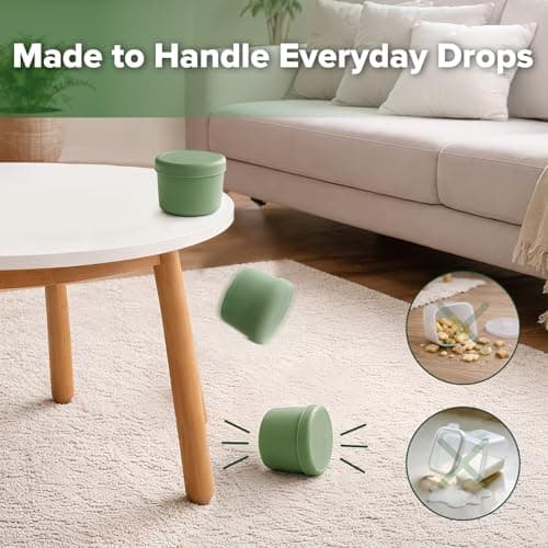 haakaa Mini Round Silicone Baby Food Containers with Lids, BPA-Free Leakproof Stackable Snack Cups, Microwave & Dishwasher Safe, 3-Pack, 5oz - Thumbnail 3