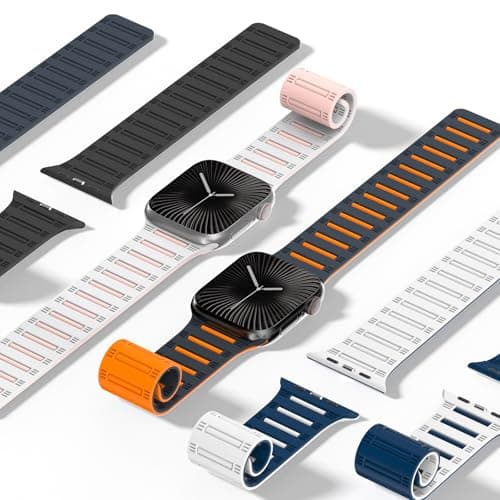 EVIE BAND Magnetic Watch band Compatible with Apple Watch for Men Women 44mm 45mm 46mm 49mm 42mm 41mm 40mm 38mm, Silicone Sport Strong Strap for iWatch Series 11 Ultra 3 Ultra 2 Se 10 9 8 7 6 5 4 1 - Thumbnail 4