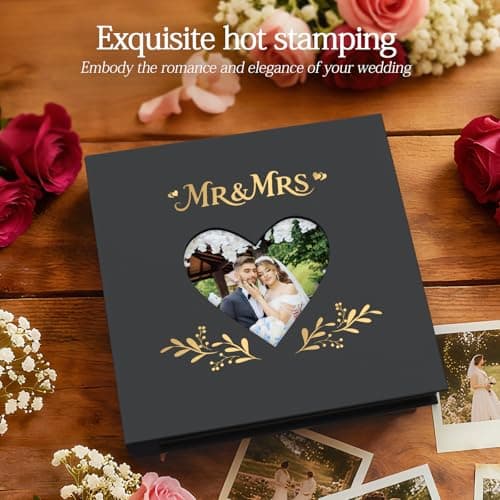 Barsone Linen Wedding Photo Album 4x6 with 400 Pockets(Large Capacity Customizable Memory Book, Custom Engraved Cover, Bridal Photo Album for Engagement, Gifts & Memory Keepsake) - Thumbnail 5