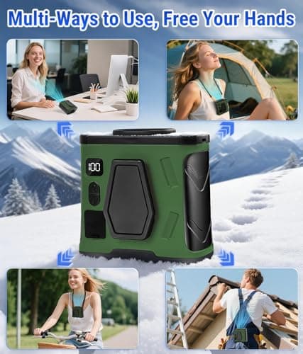AuraliBrite 20000RPM Wearable Waist Clip Fan, 10000mAh 40H Long Lasting Brushless Motor, Hands-Free Cooling Fan For Jobsite Camping - Thumbnail 6
