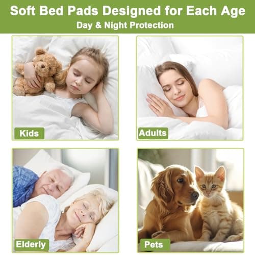 Large Bed Pads Washable Waterproof, 60"x 40" Soft Reusable Pee Pads for Incontinence, 4-Layer Protectors Absorbent Cotton Underpads for Urine Adults, Seniors,Women, Kids & Pets - Mattress Protector - Thumbnail 2