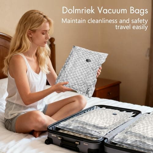 Travel Vacuum Storage Bags with USB Electric Pump, 18 Pack Compression Seal Bags for Luggage and Suitcase, Space Saver for Clothes and Clothing - Thumbnail 2