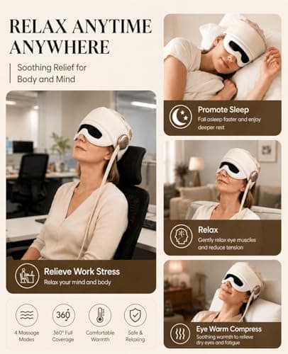LovHomdecr Head and Eye Electric Massager, Eye Massager with Heat - Thumbnail 4
