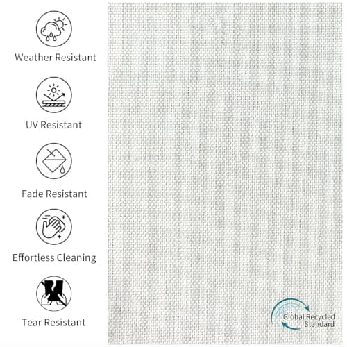 Garden lucky 23.5"x25" Outdoor Deep Seat Patio Cushions Set of 2, Deep Seat Bottom Resilient Foam Filling Water-Resistant Stain-Resistant UV Resistant Weather Resistant with YKK Zippers,Almond - Thumbnail 4