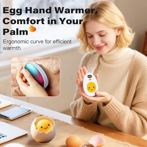 Taiofan Hand Warmers Rechargeable, 2 Pack Cute Egg Design, LED Display, 4 Levels Fast Heating Magnetic Electric Hand Warmers, Portable Pocket Heater Gifts for Women Men Outdoor Camping Hunting Golf - Thumbnail 5
