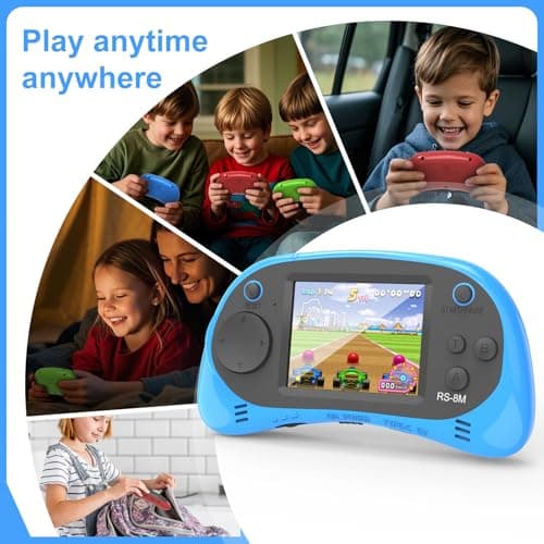 Handheld Games for Kids -16 Bit Retro Video Game with 220 HD Electronic Games - 2.5'' IPS Portable Travel Game Gifts for Boys Girls Ages 4-12 (Blue) - Thumbnail 6