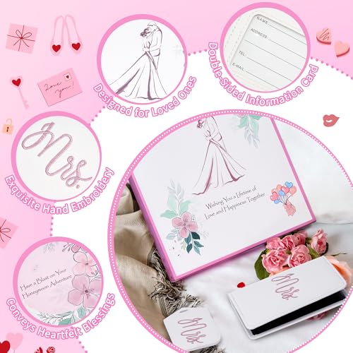 Casmonal Bridal Shower Gifts for Bride, Mr and Mrs Luggage Tags Passport Holders Set, Newlyweds Wedding Gifts for Couples 2026, Cute Engagement Gift Ideas for Travel - Thumbnail 4