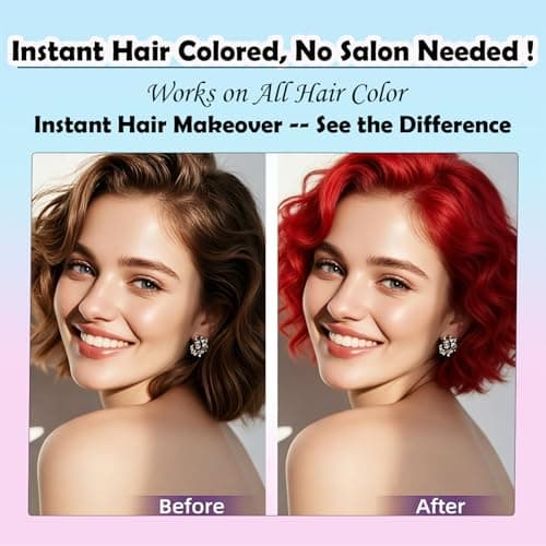 Red Hair Spray, Hair Color Spray for Women and Kids, Washable Red Hair Dye, Temporary, One-Time Use, Non-Sticky Root Touch Up, Natural Hair Color Wax for Party, Cosplay, Halloween, Christmas - Thumbnail 2