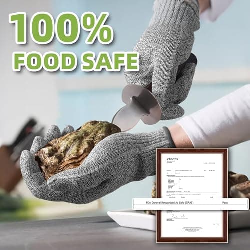 Schwer SlicePro ANSI Cut Resistant Gloves, Food Grade Cutting Glove for Kitchen Food Prep, Mandoline Gloves for Meat Cutting, Oyster Shucking, Fish Fillet Processing, PR1501-G, L - Thumbnail 4