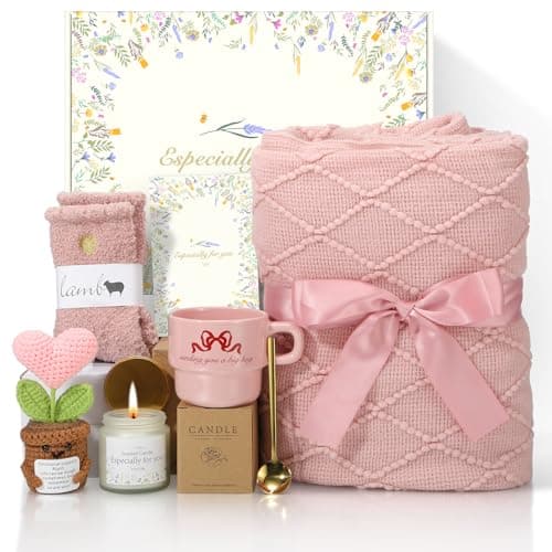 Get Well Gifts for Women Care Package - Surgery Recovery & Chemo Comfort Box, Feel Better Basket for Her After Miscarriage or Illness,Surgery Cancer, Encouraging Self-Care Gift(Pink Pink) - Image 1