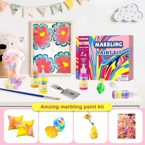 Titoclar Water Marbling Paint for Kids, Easter Basket Stuffers,Birthday Gifts for Kids 3+ Years Old,Arts and Crafts for Girls Boys Ages 8-12 6-8 3-5,STEM Science Toys - Thumbnail 6